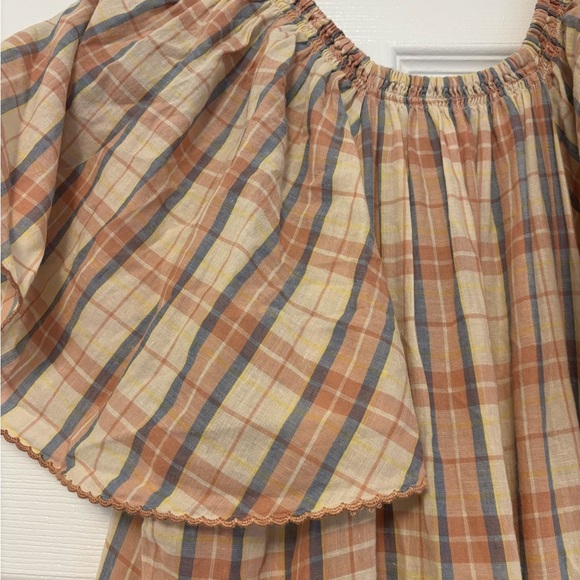 THE GREAT. Iris dress in washed rose plaid Medium - Picture 10 of 15